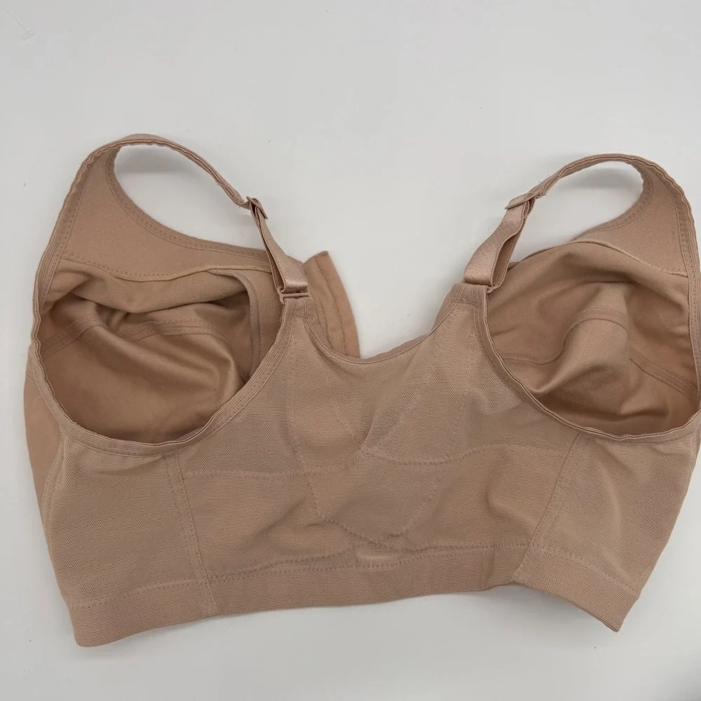Glamorise MagicLift Front-Close Posture Support Wirefree Bra 36F Cafe 1265